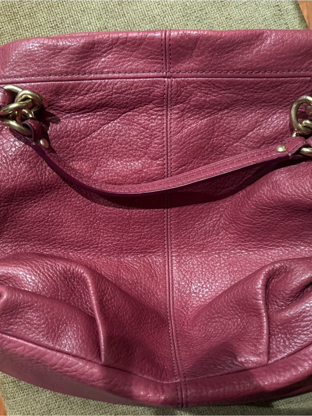 Coach Pebbled Leather Shoulder Bag in Raspberry - Picture 2 of 8
